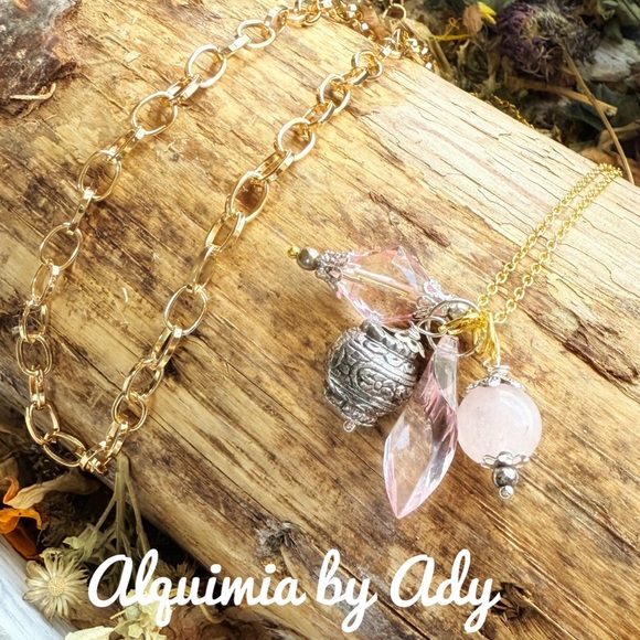 Alquimia Multicolor Charm Necklace gold chains set - Picture 1 of 5